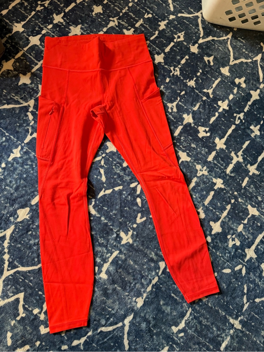 Athleta Bright Red  Leggings with Side Pockets